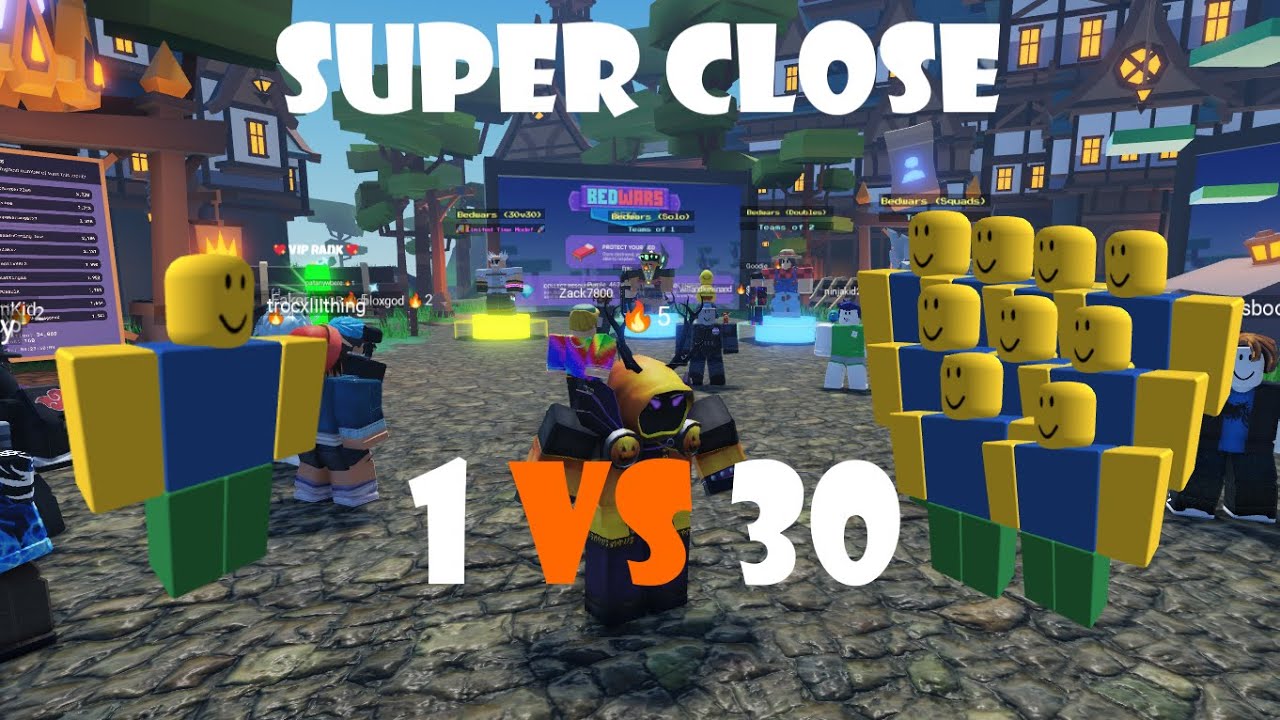 ROBLOX Bed Wars | I ALMOST Won a 1V30 (1 KILL AWAY)