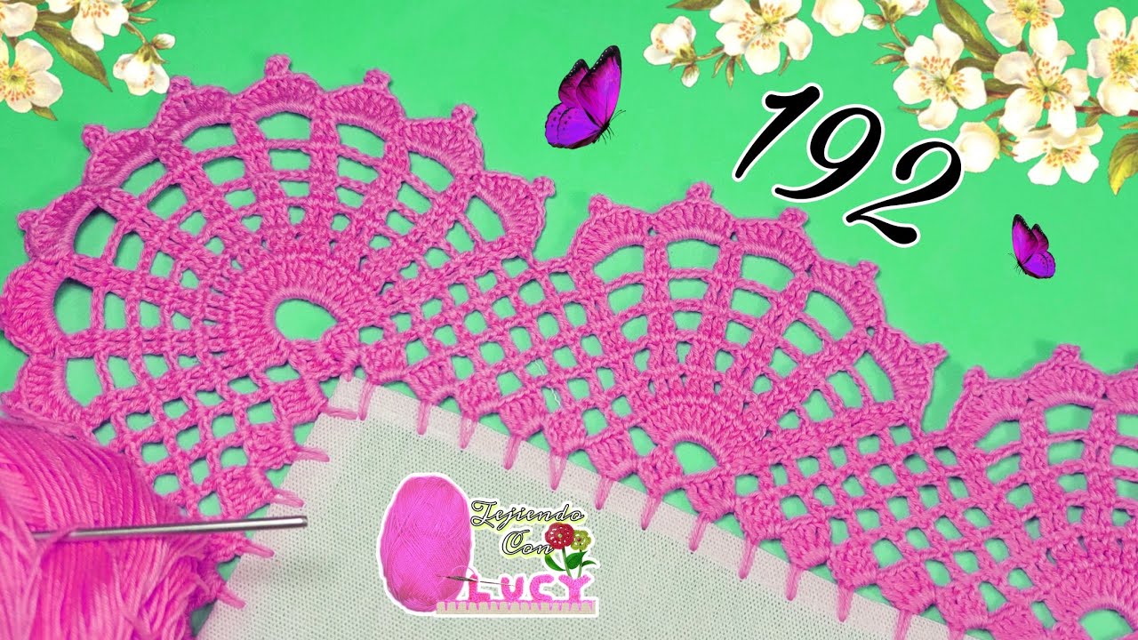 PUNTILLA 192/Puntilla  de UNA SOLA VUELTA para servilleta o mantel facilita de realizar🌺🌸