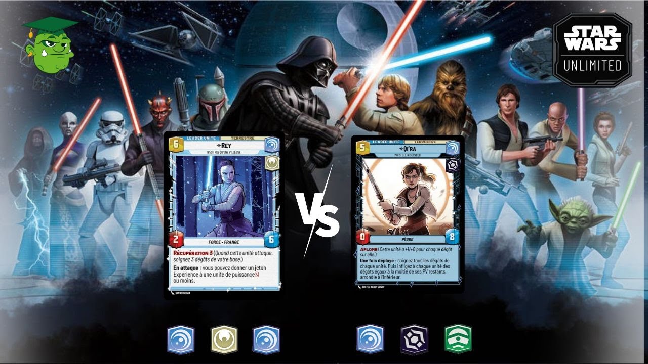 Star Wars Unlimited : REY bleue VS QI'RA verte