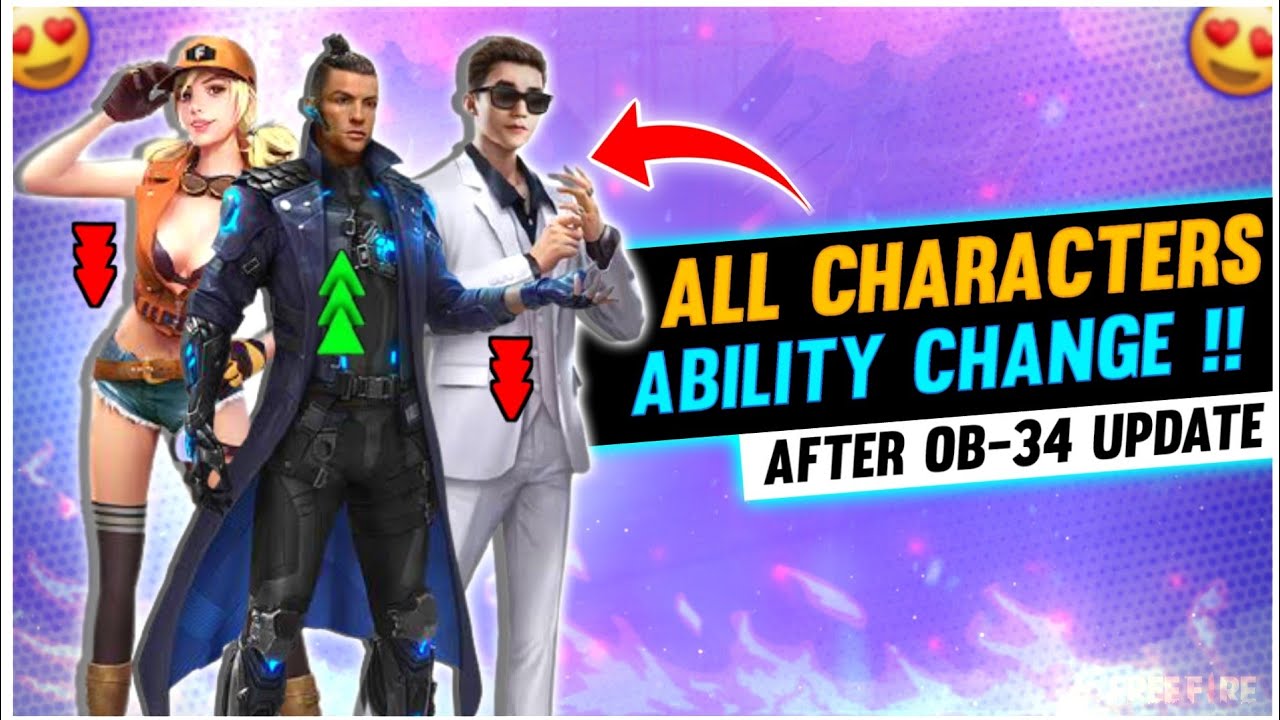 ALL CHARACTERS ABILITY CHANGE AFTER OB-34 UPDATE🔥|| A GAME CHANGING UPDATE || WHITE SPIRIT GAMING