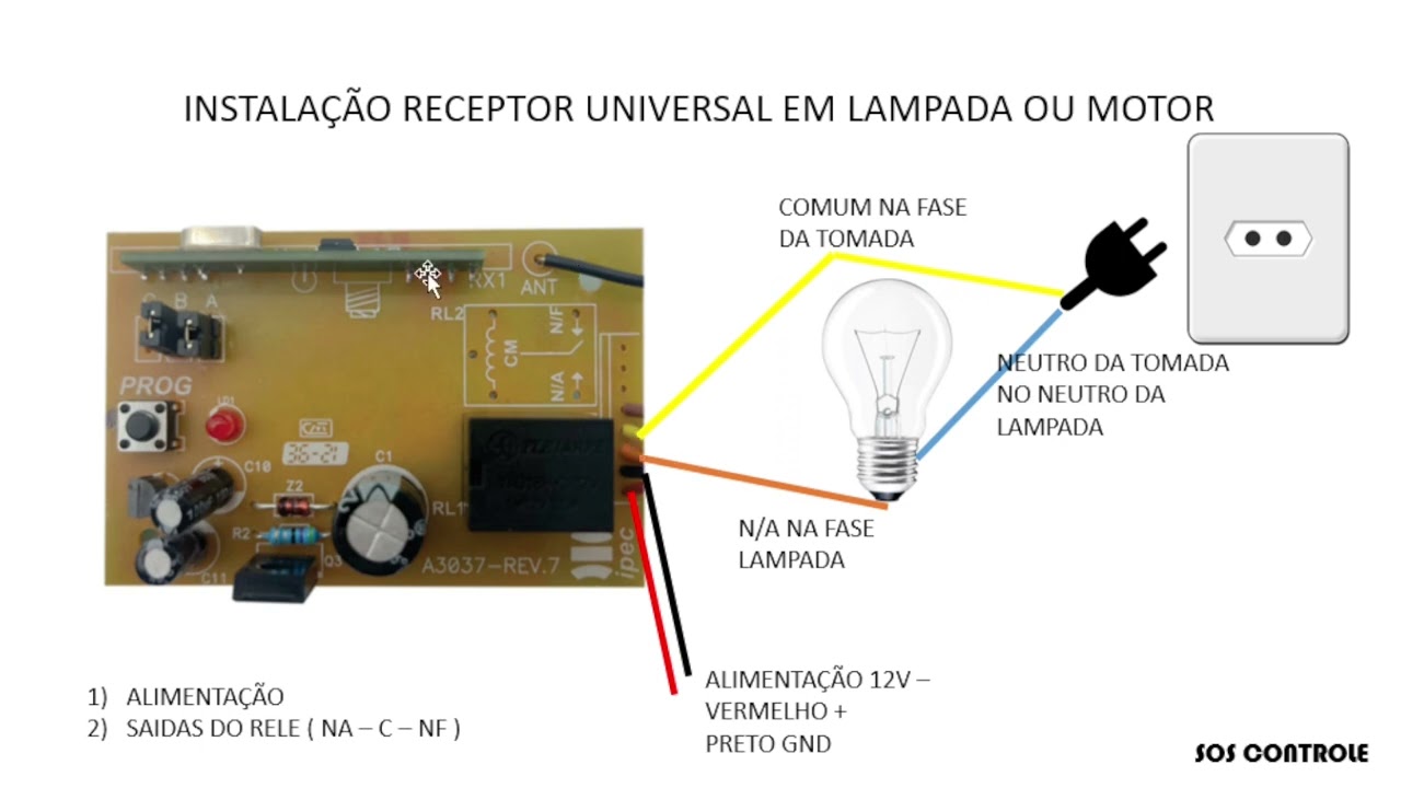 INSTALAÇÃO DE RECEPTOR UNIVERSAL RF EM MOTOR , LAMPADA E APARELHOS ELETRONICOS