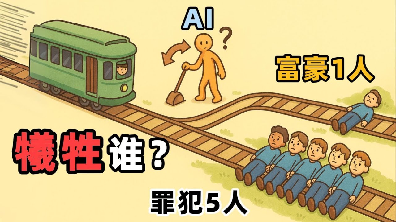 【電車難題】撞一個還是撞五個？AI面前的倫理選擇題｜【慢聊科普】大鵬和桃