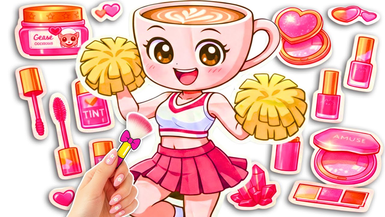 🌸Paper DIY🌸When Cappuccina Becomes a Cheerleader 💕 Makeup & Style Paper | Anna DIY