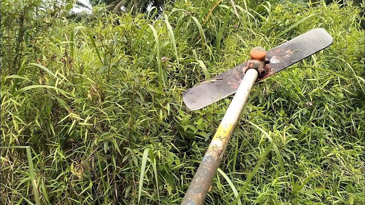 #mesin rumput, spot paling semak pakai pisau 41 cm
