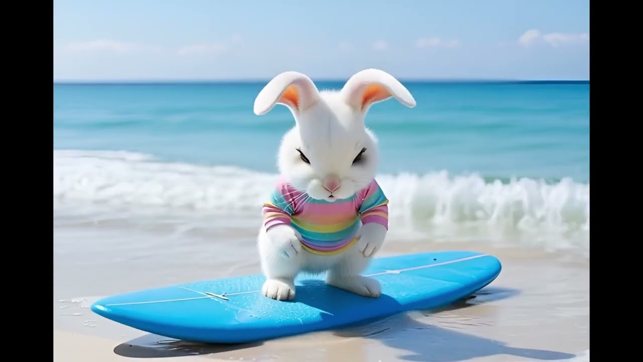 🌊 바다 ASMR | Surfing Bunny Momo 🐰 Relax & Sleep #relaxation #ambiance