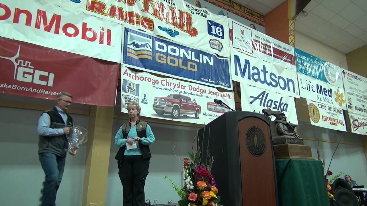 Musher DeeDee Jonrowe receives replacement Leonhard Seppala Humanitarian Award