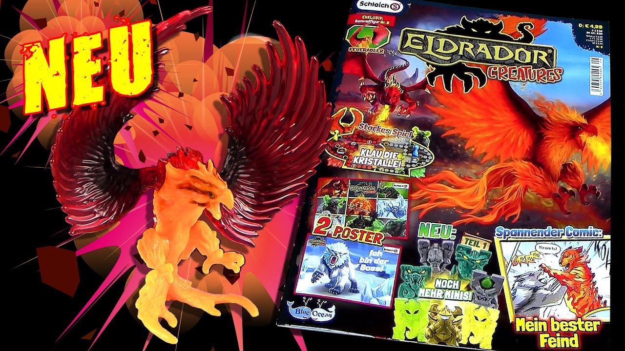 Schleich ® Eldrador ® Creatures - Magazin 09 mit Feueradler + Säbelzahntiger vs Lavatiger im Duell