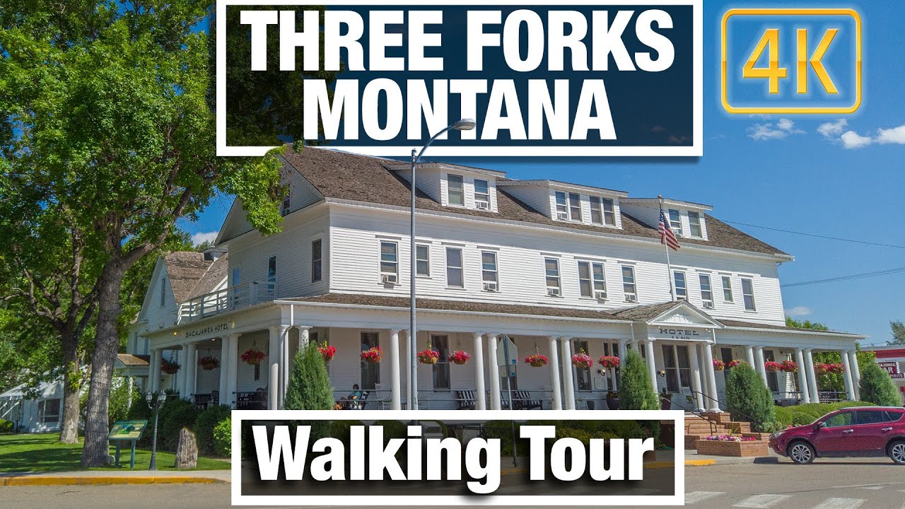 4K City Walks - Explore Three Forks Montana - Small Town - Virtual Walking Trails for Treadmill