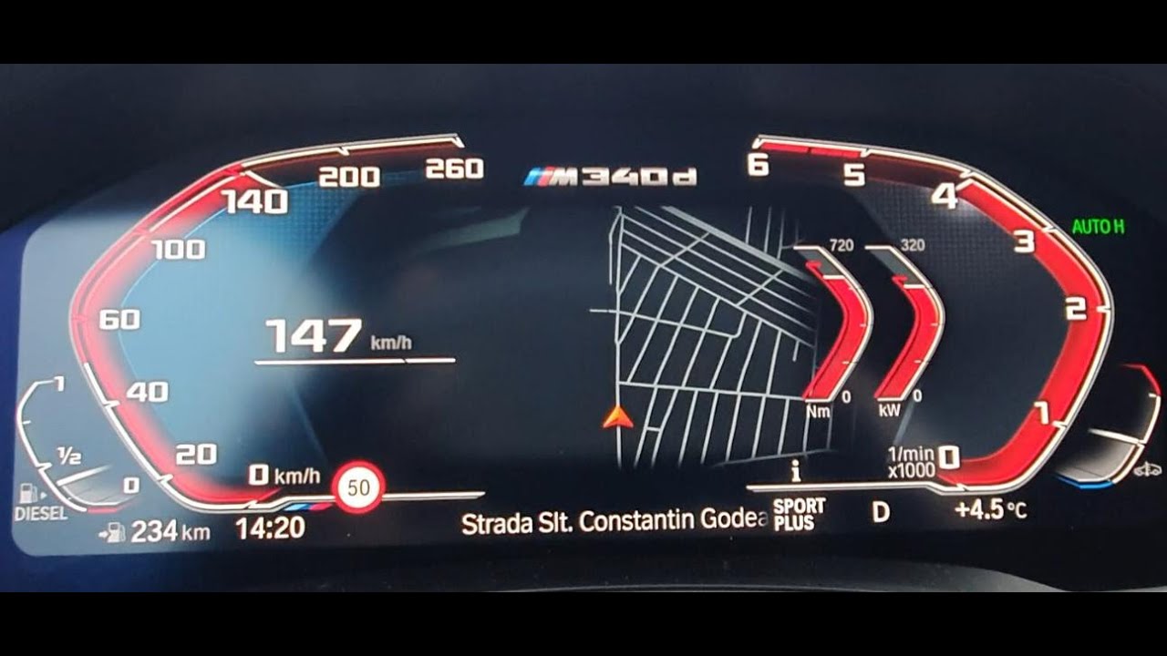 POV BMW M340d xDrive G20 2022 0-150 km/h ACCELERATION AUTOBAHN