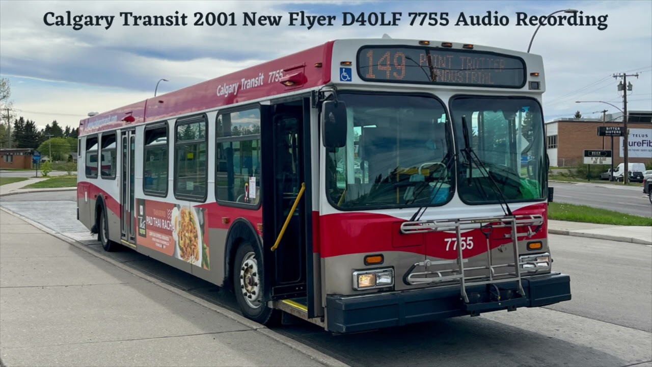 Calgary Transit 2001 New Flyer D40LF 7755 Audio Recording
