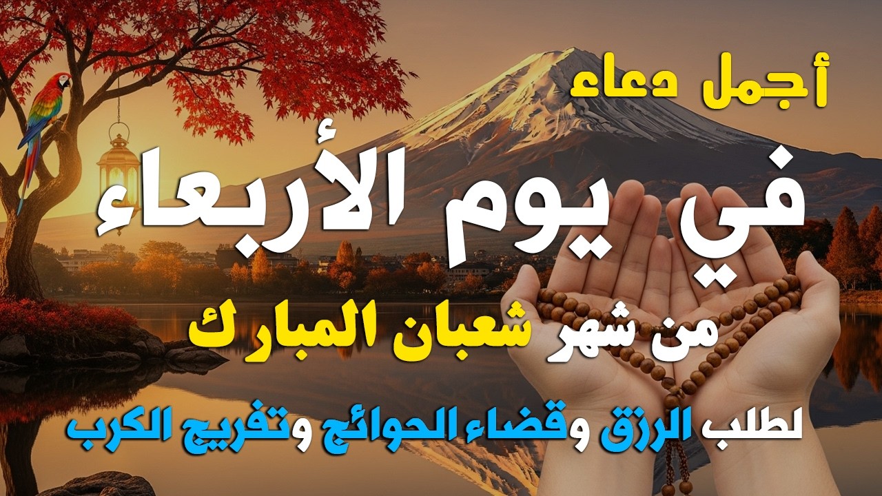 دعاء فى يوم الاربعاء المستجاب دعاء يوم 23 من شهر شعبان للرزق والشفاء العاجل وقضاء الحوائج 🤲(4k)
