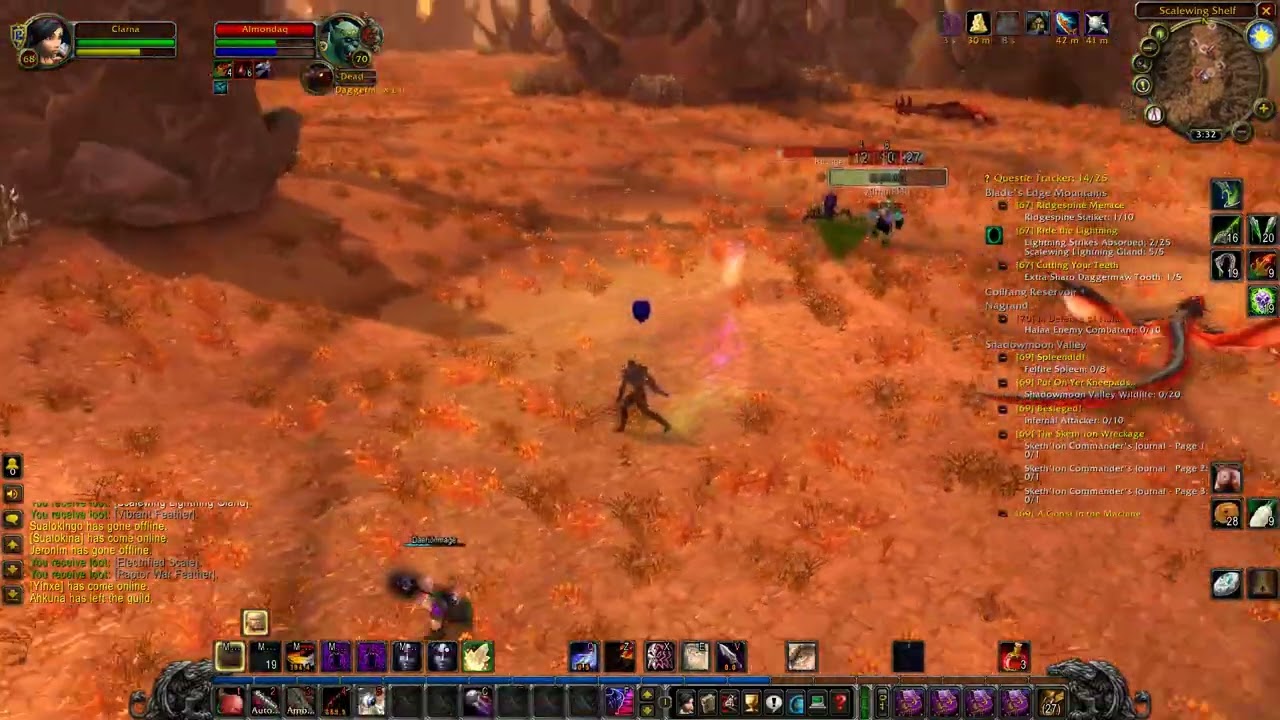 Rogue PvP Alliance human Spineshatter 68 lvl met 70 lvl Hunter open world pvp