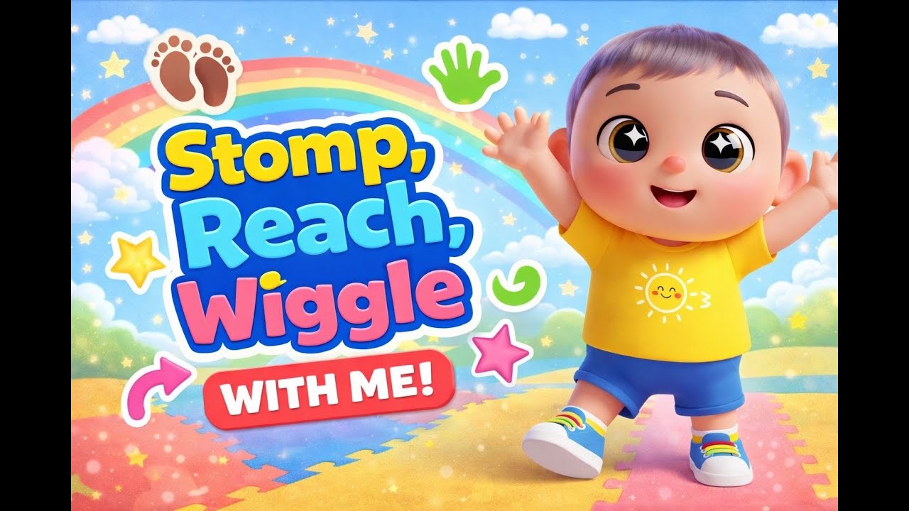 Stomp, Reach, Wiggle With Me! 🎵 | Fun Action Song for Toddlers