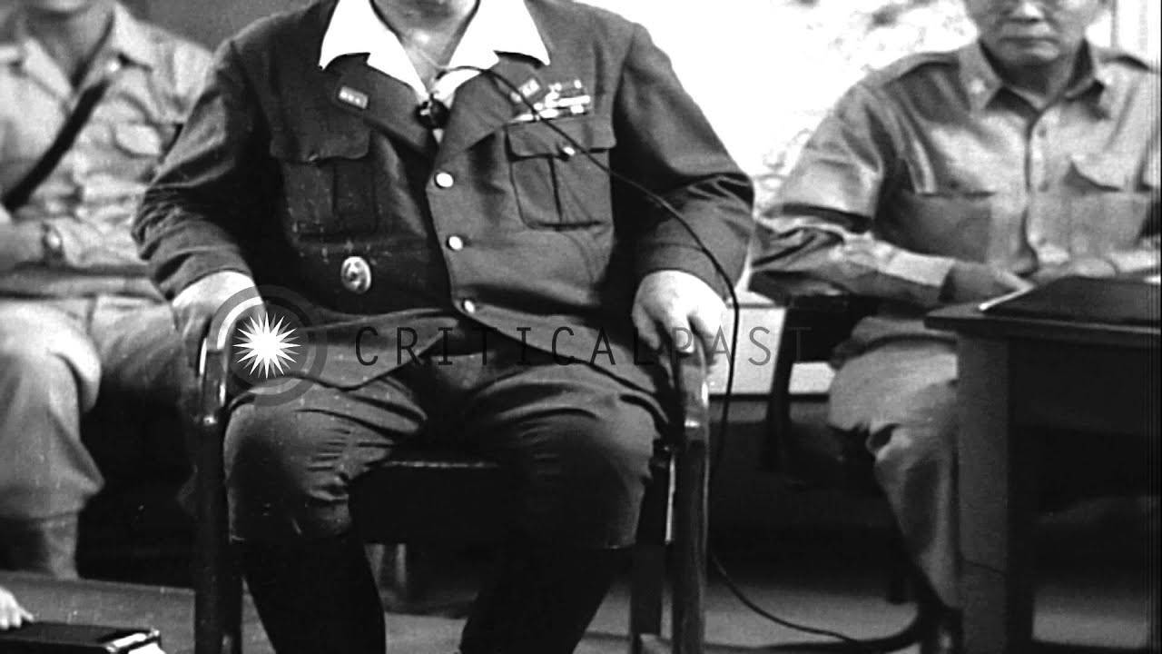 Japanese General Tomoyuki Yamashita under cross examination during trial in Manil...HD Stock Footage