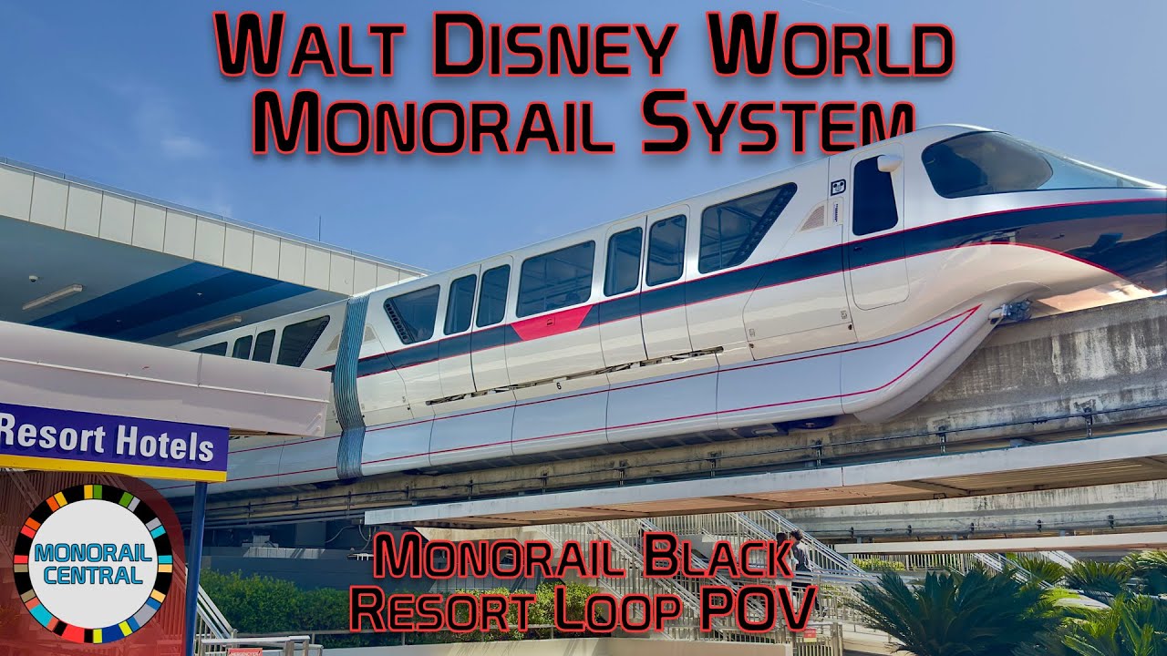 Disney World Resort Monorail 4K POV (Both Sides) - March 2024 - Monorail Black