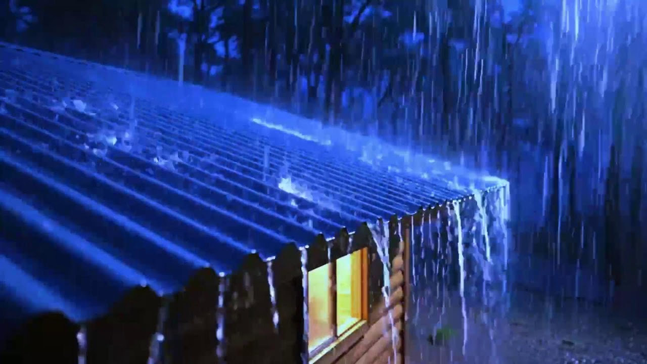 Heavy Rain on Tin Roof at Midnight | Cozy Night ASMR for Sleep, Relaxation and Aesthetic Vibes 394