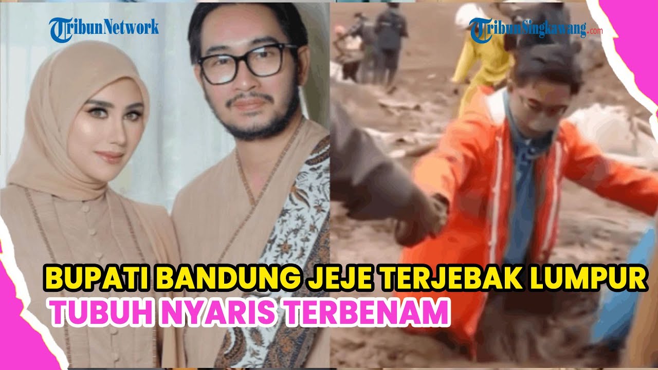 DETIK-DETIK BUPATI BANDUNG JEJE RITCHI TERJEBAK LUMPUR SAAT TINJAU LONGSOR, TUBUH NYARIS TERBENAM