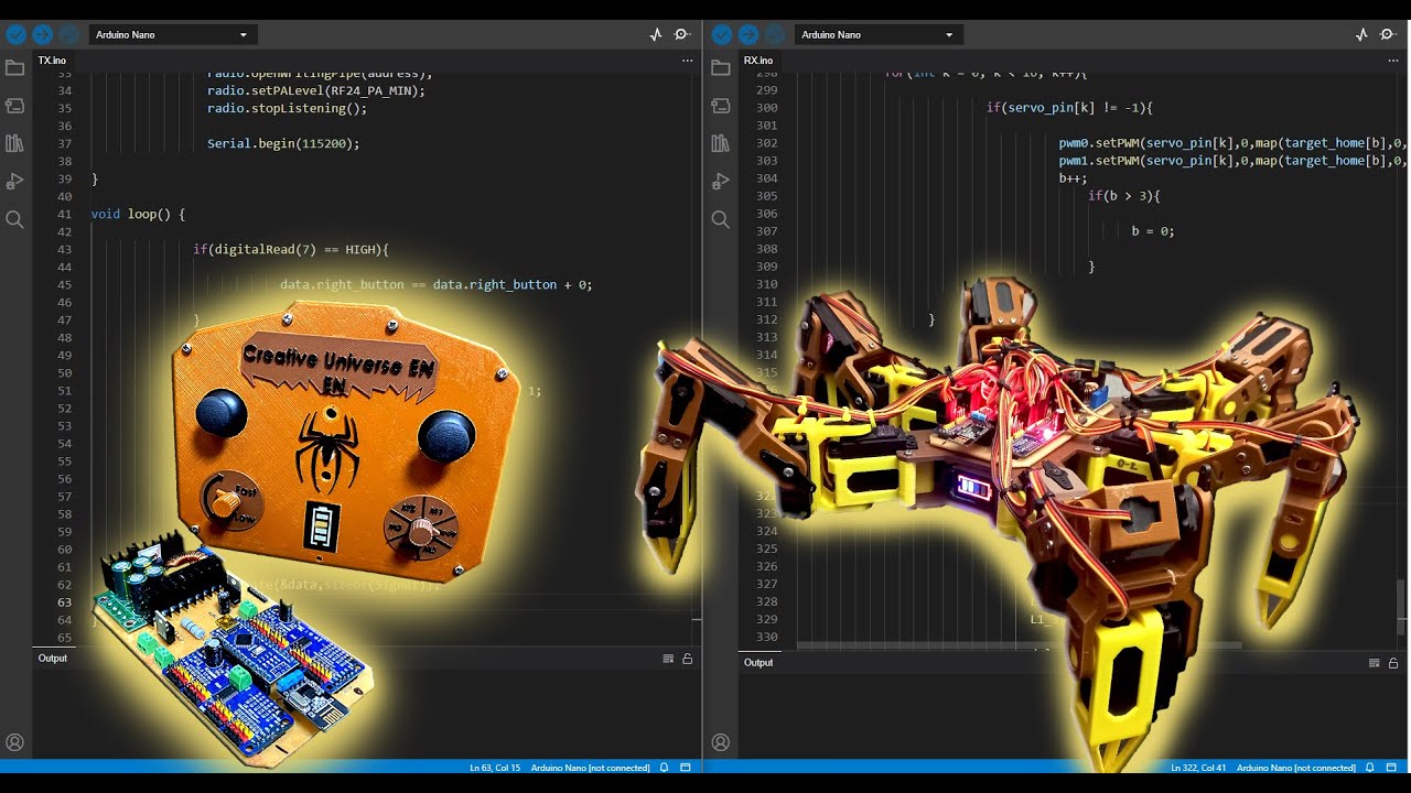 How I built an Arduino Powered Hexapod. Part 3 of 3: programs code