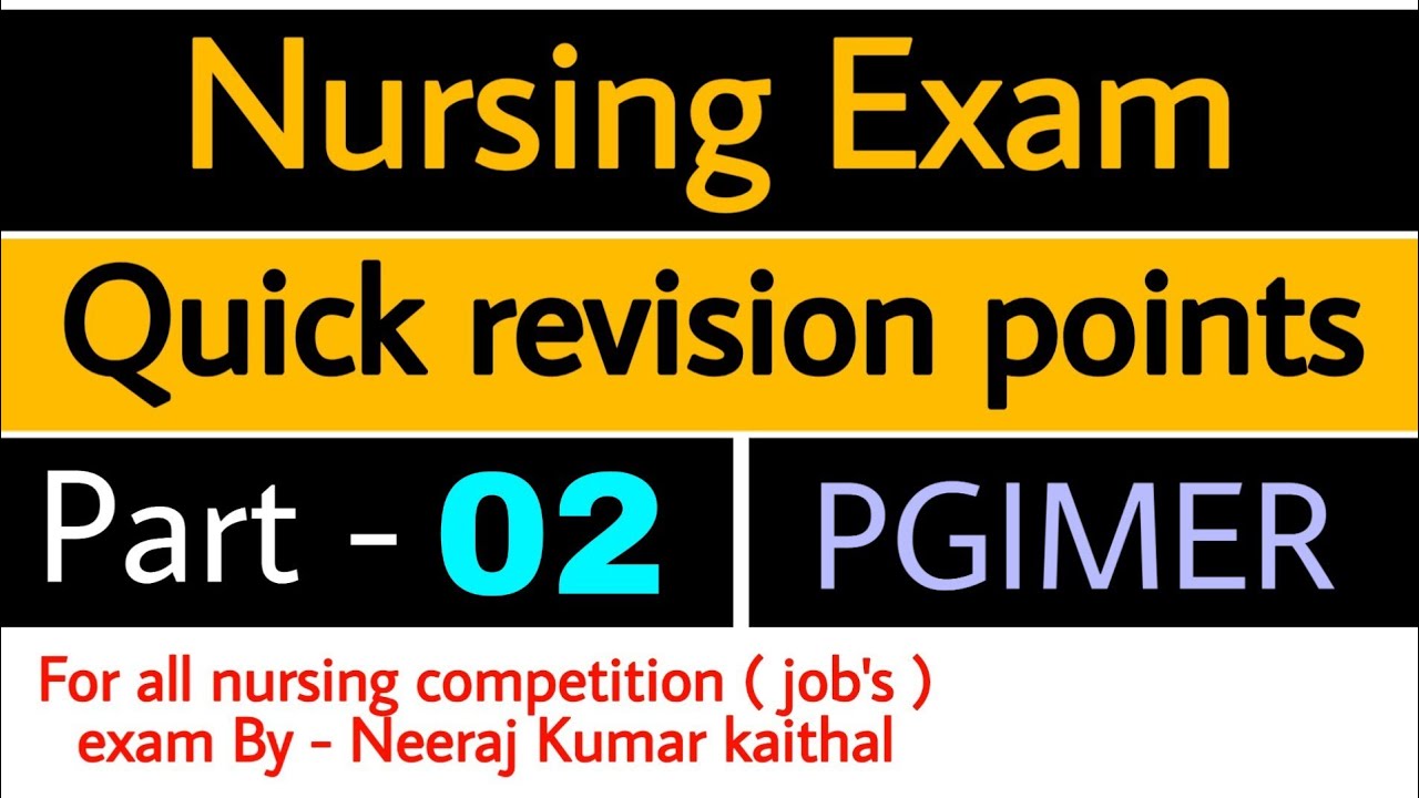 nursing l staff nurse exam quick revision points #2 l PGIMER