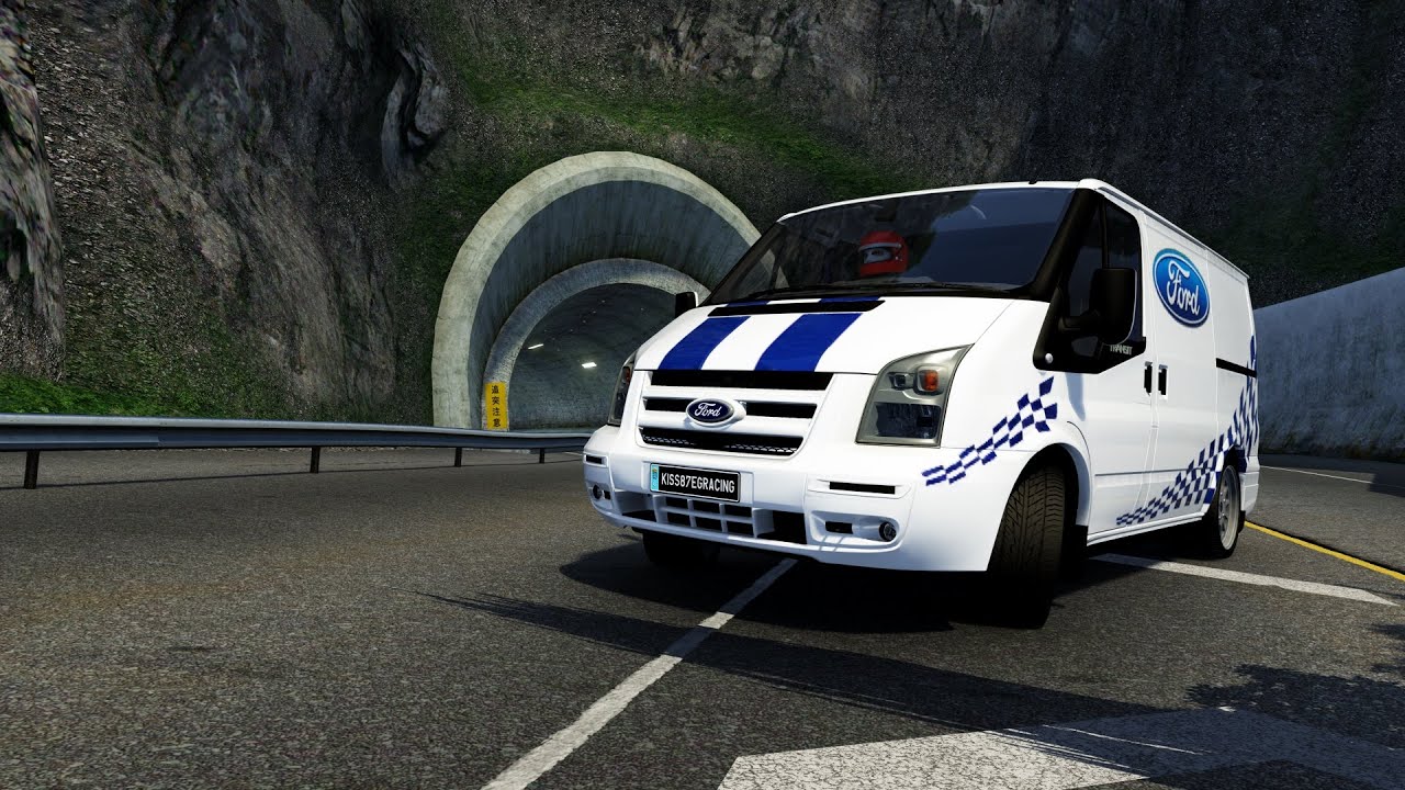 Drifting a Transit van up Fujimi Kaido [Dronecam] (Assetto Corsa)