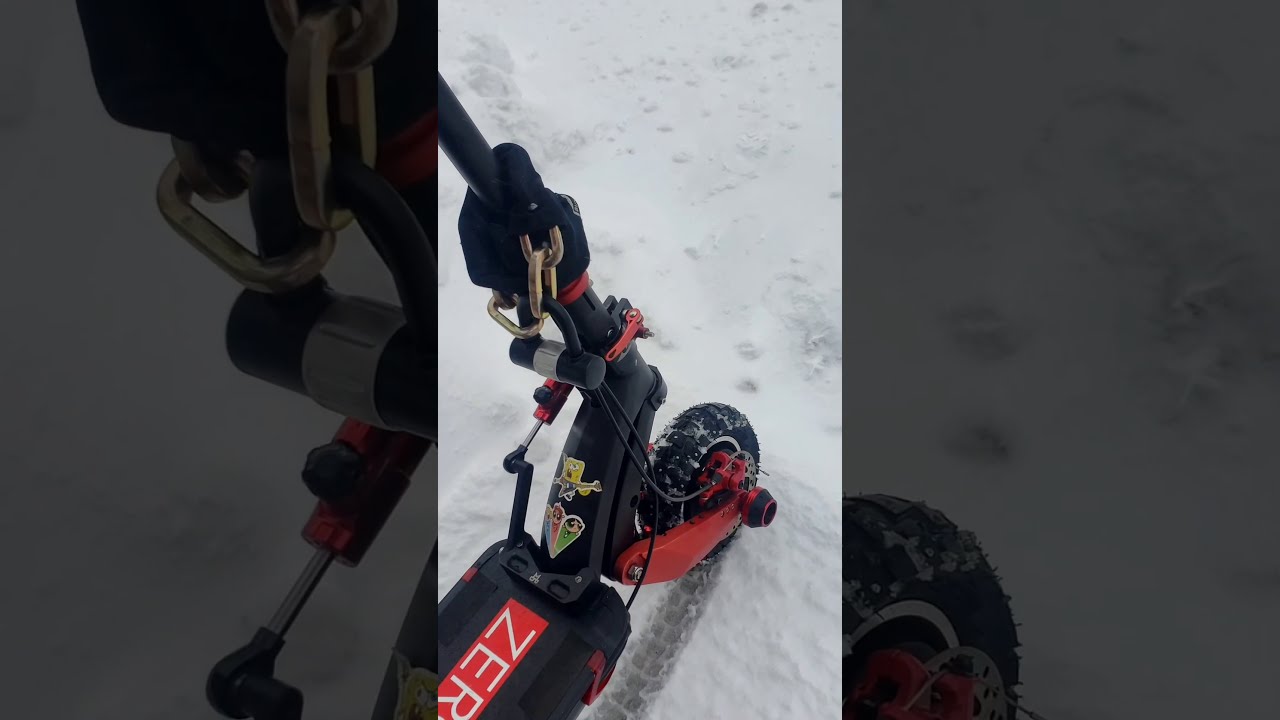 Snow tires on Zero 10x Electric Scooter Upgrade.
