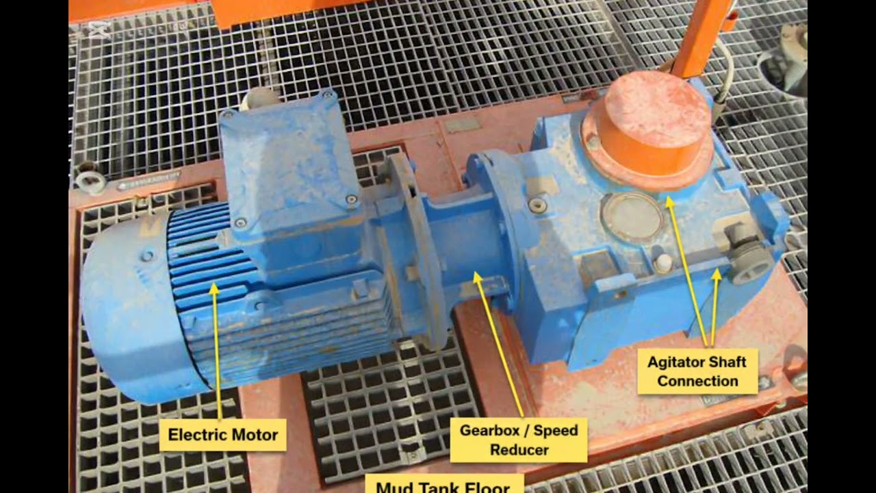 Осмотр привода мешалки грязевого резервуара – обследование буровой установки