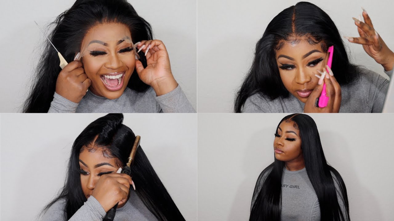 *DETAILED MELTDOWN* FULL WIG INSTALL: BABY HAIRS,SILK PRESS,&FLATTENING | AFRICAN MALL HAIR