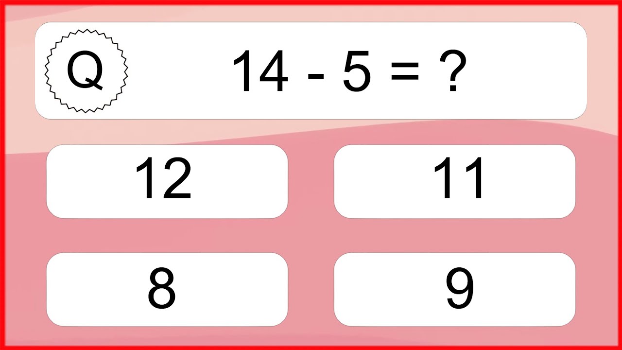 20 Subtraction Quiz Exercises for Kids: Numbers Up to 20