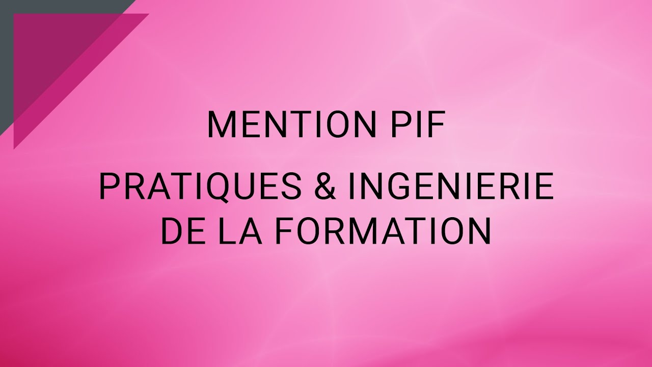 Présentation du Master MEEF PIF - INSPÉ Lille HdF