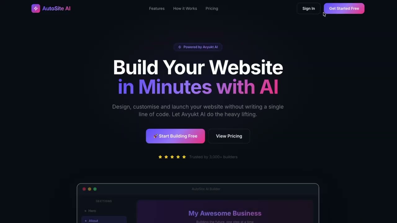I Built a FULL AI Website Builder SaaS 🤯 | AutoSite AI Demo