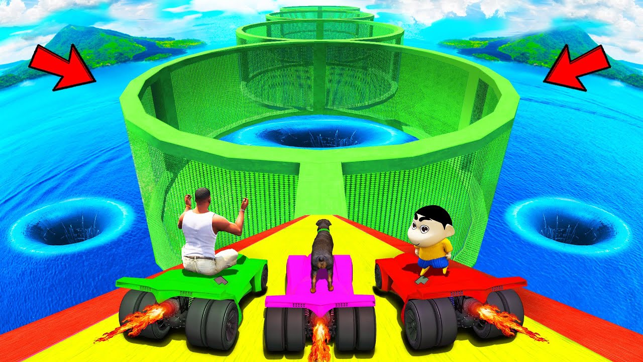 SHINCHAN AND FRANKLIN TRIED THE IMPOSSIBLE WELL TUNNEL BRIDGE PARKOUR CHALLENGE GTA 5