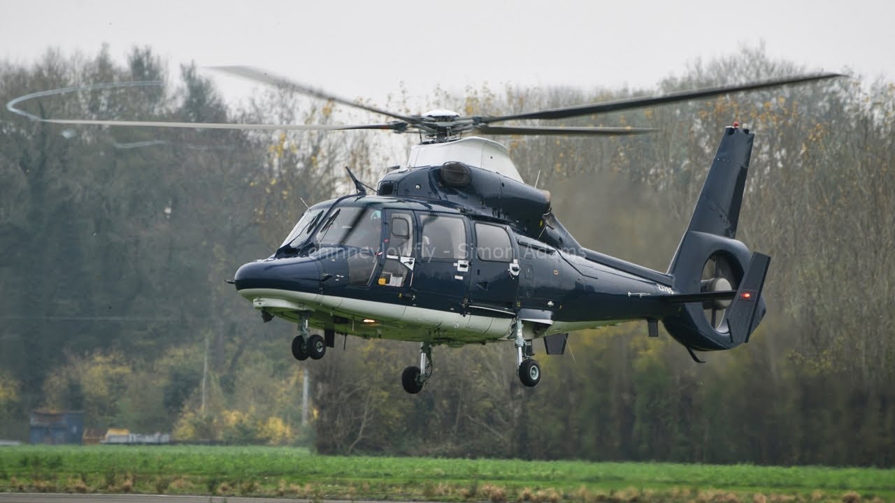 AAC Dauphin helicopter visits a local airfield