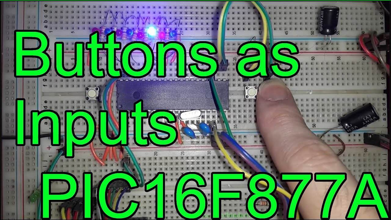 Buttons as Inputs 🔵 PIC16F877A PIC Microcontroller Assembly Tutorial #6 MPLAB X pic-as mpasm