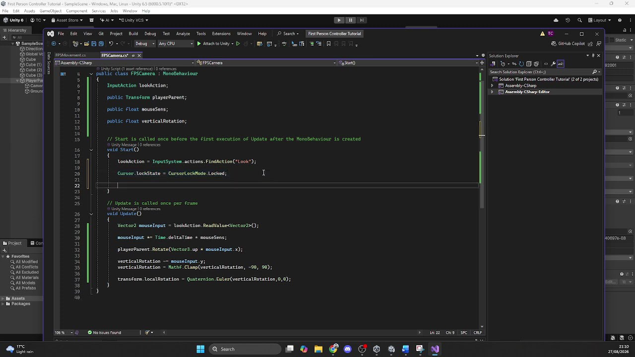 First Person Controller - Unity 6 - New Input System