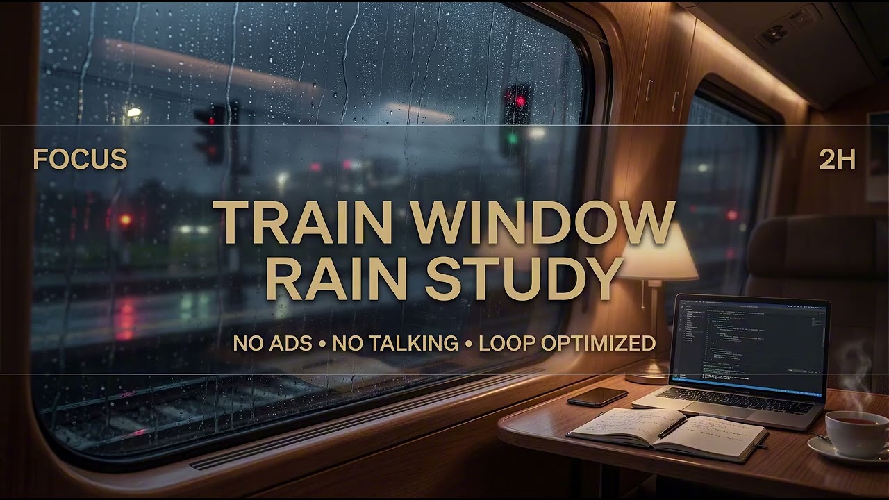 [2H] TRAIN WINDOW RAIN STUDY | 기차 창가 빗소리 ■ 집중 환경