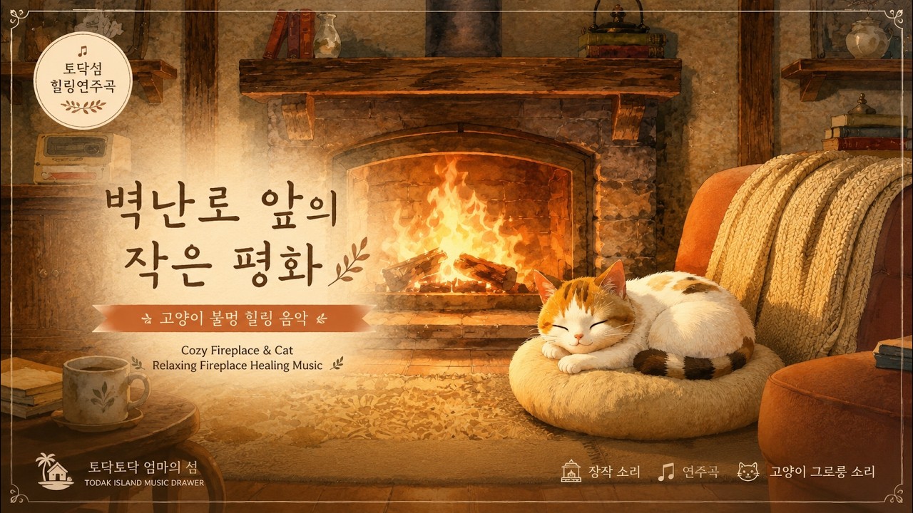벽난로 앞의 작은 평화 | 1시간 불멍 힐링