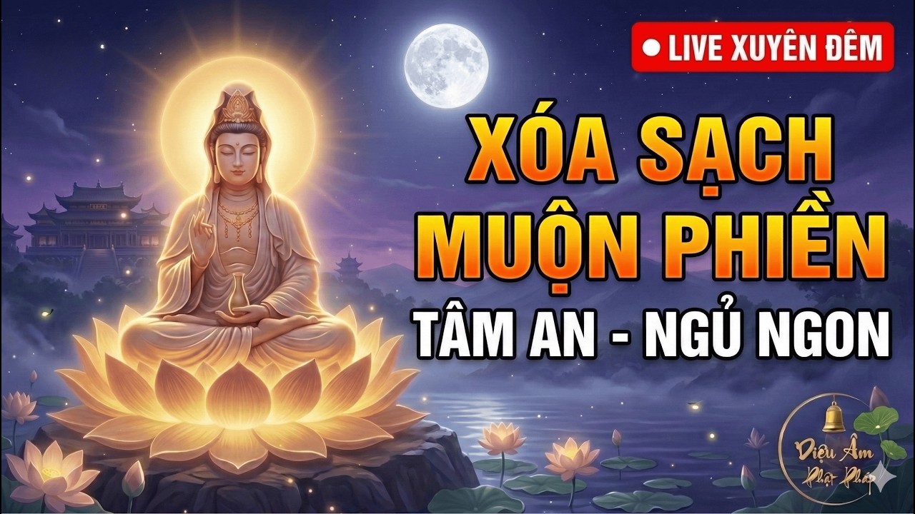 🔴 LIVE XUYÊN ĐÊM: Lời Phật Dạy Xóa Sạch Muộn Phiền Tâm An, Ngủ Ngon Giấc