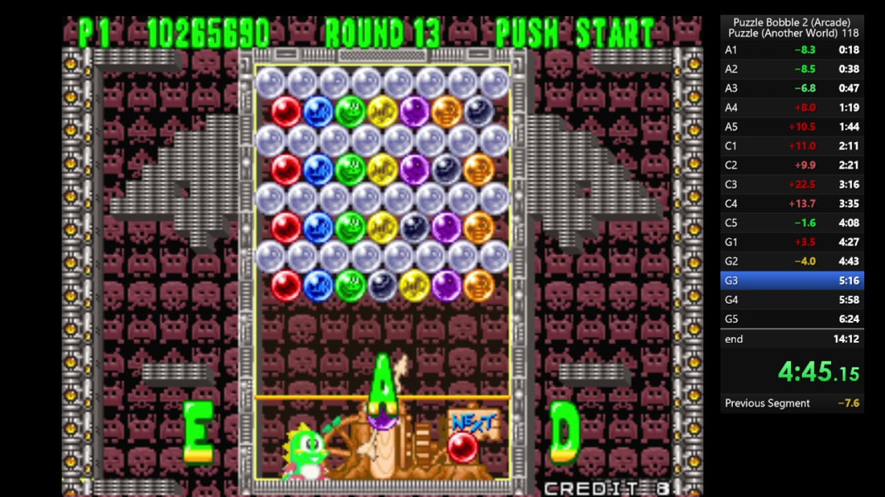 Puzzle Bobble 2 (Arcade) | Puzzle (Another World) in 14:08
