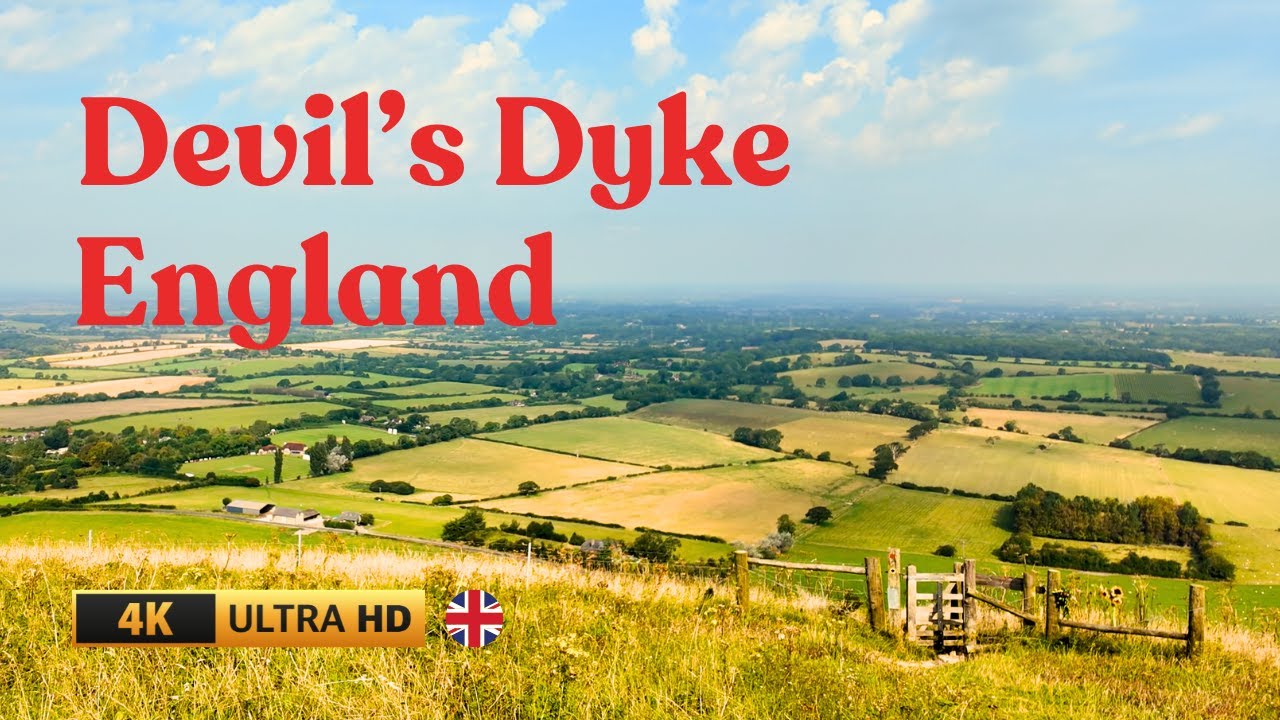 English Walk near Brighton, Sussex 🇬🇧 | Devil's Dyke South Downs | 4k Walking Tour | National Trust