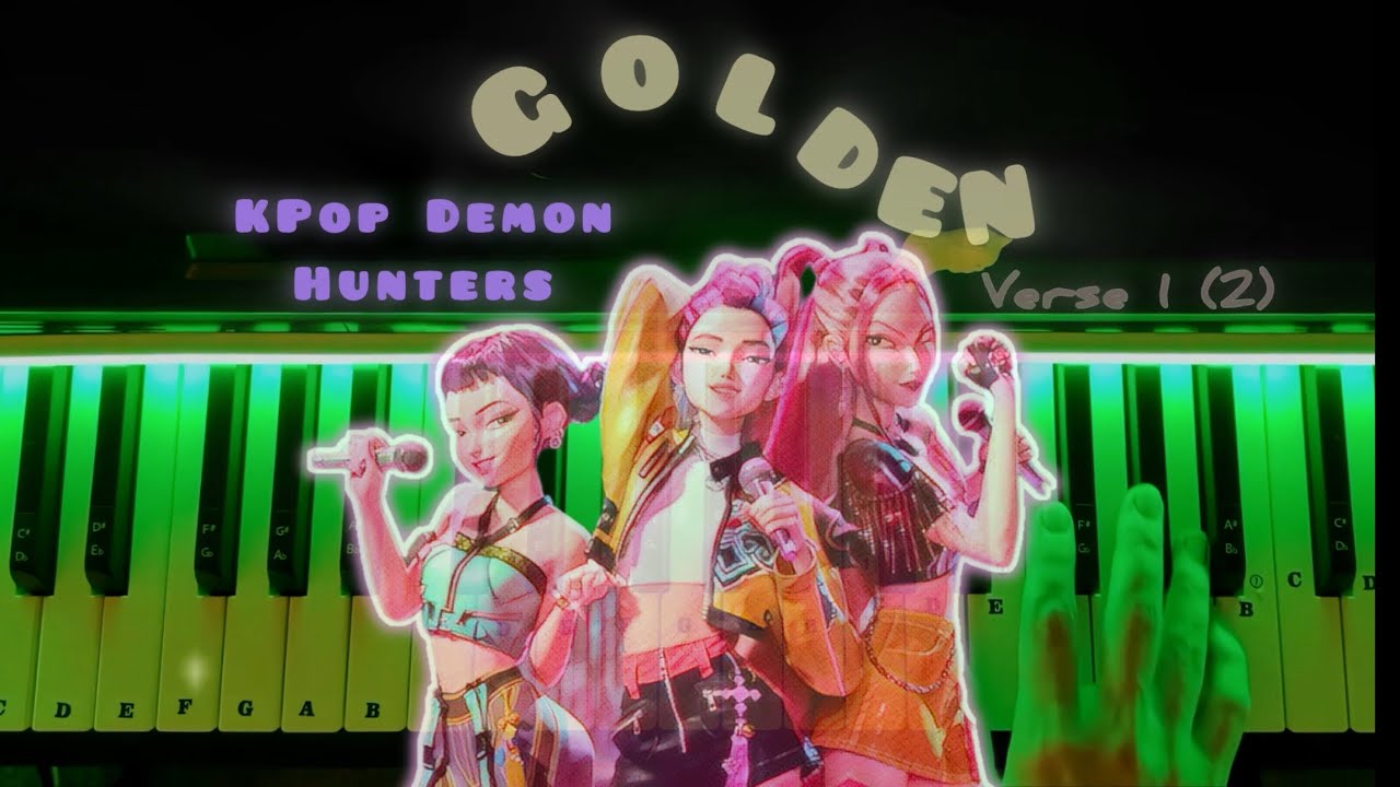 Golden #huntrix 🌟Verse1 (part2) Super easy piano tutorial Beginner friendly 🥰