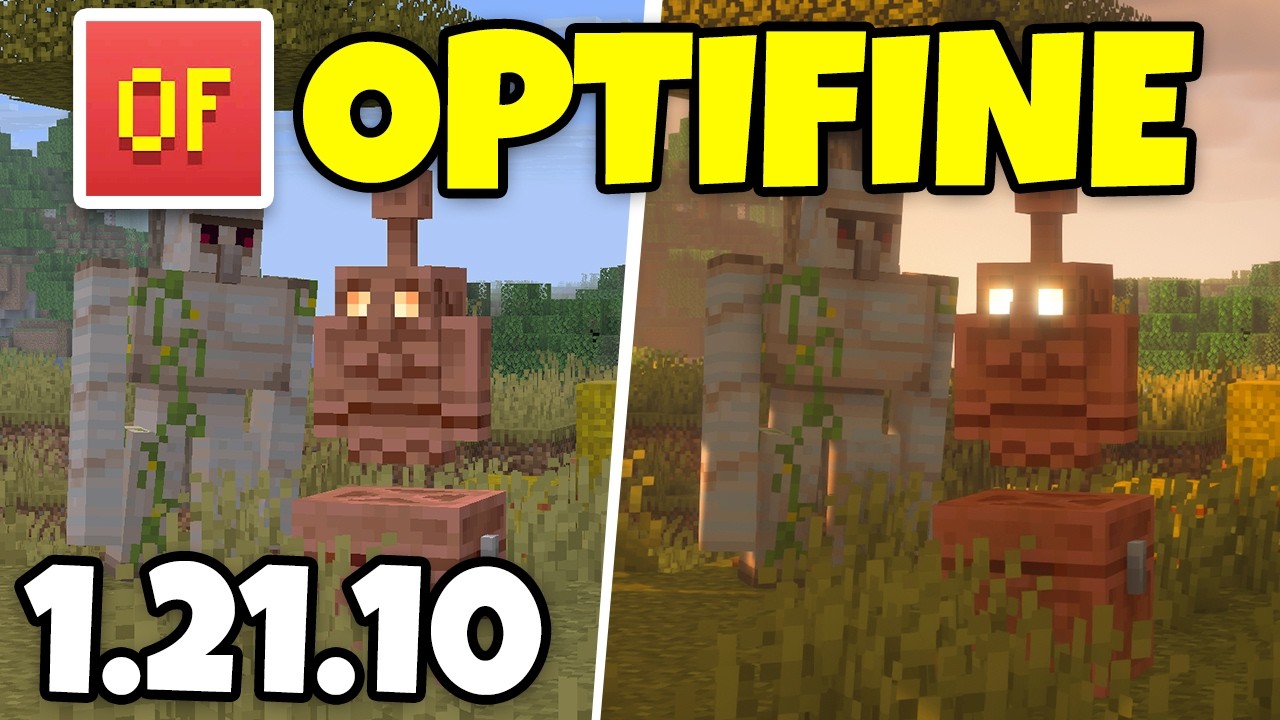 Как установить OptiFine для MINECRAFT 1.21.10