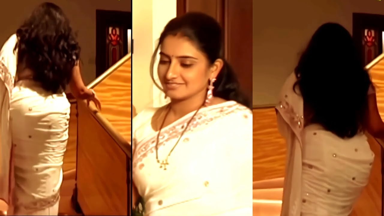 Tamil Serial Actress Sujitha White Saree Show
