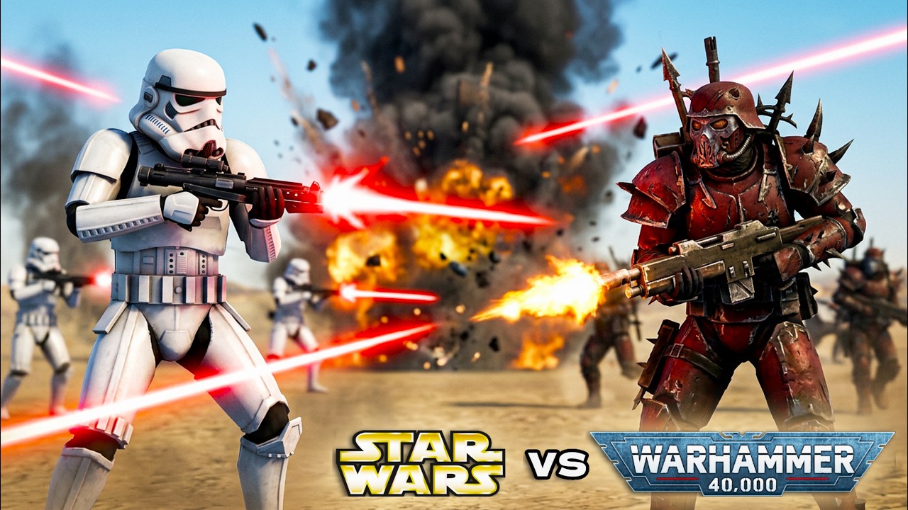 GALACTIC EMPIRE vs Cultists of Khorne | Cinematic Battle [Star Wars x Warhammer 40K]