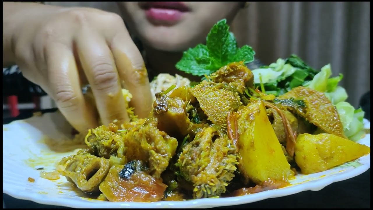 Xtra spicy Beef innards wit Yongchak eronba  ( stinkybeans) Special  Naga delicacy...