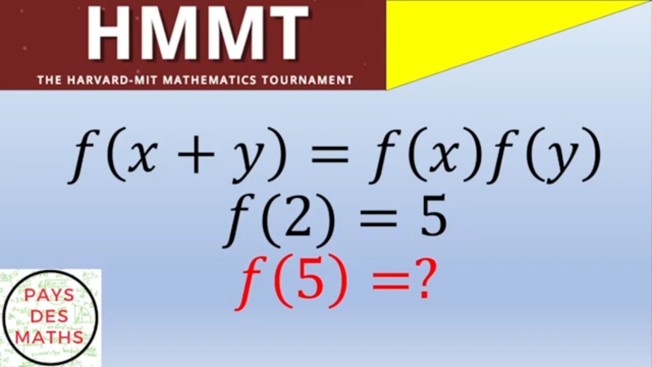 Harvard MIT Mathematics Tournament: une équation fonctionnelle