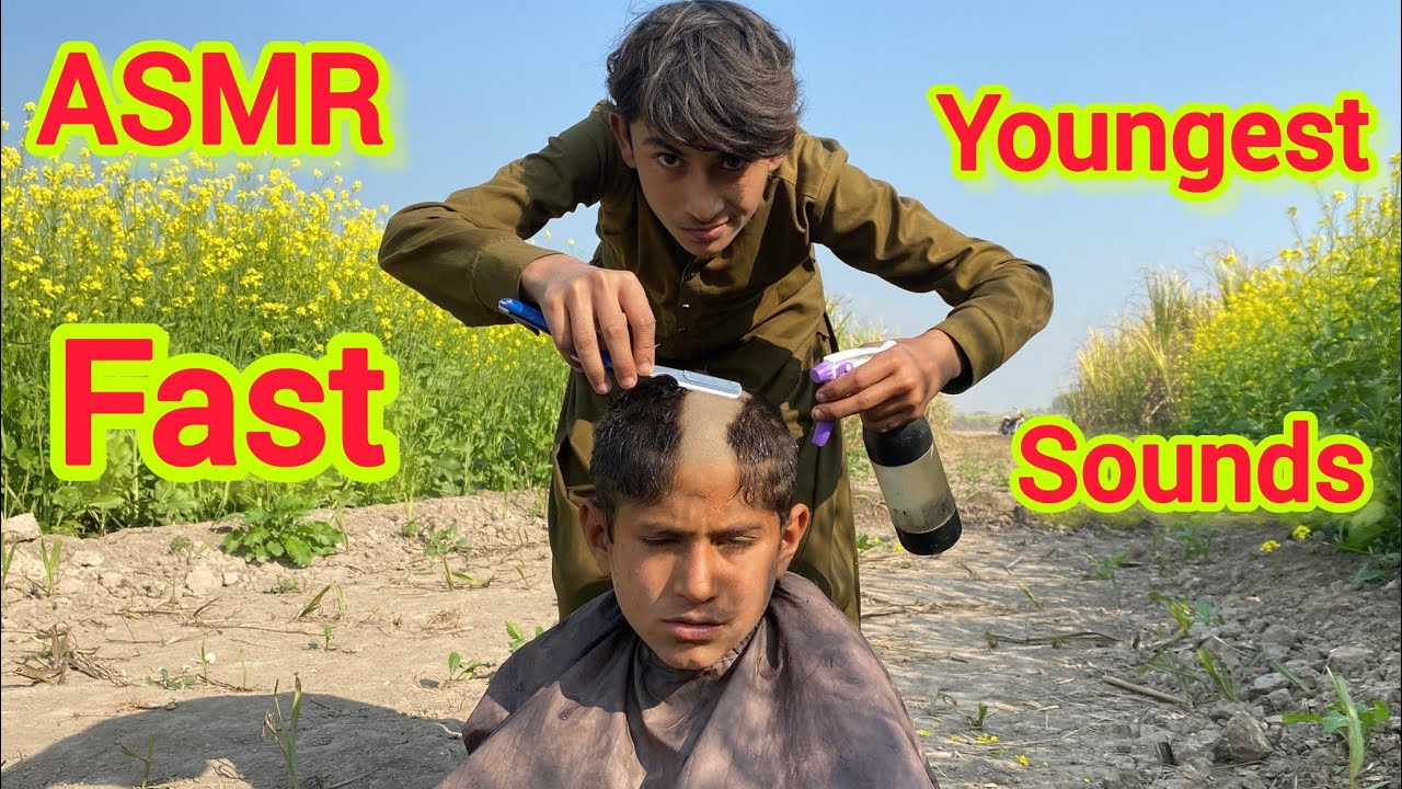 ASMR fast youngest Barber 💈ln the world 🌍j fast Haircut 💈  1M views sounds cutting