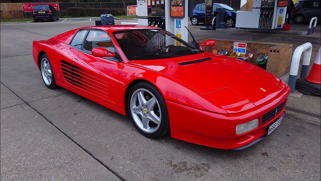 Ferrari 512 TR - start-up and drive off, awesome engine sound | 4K