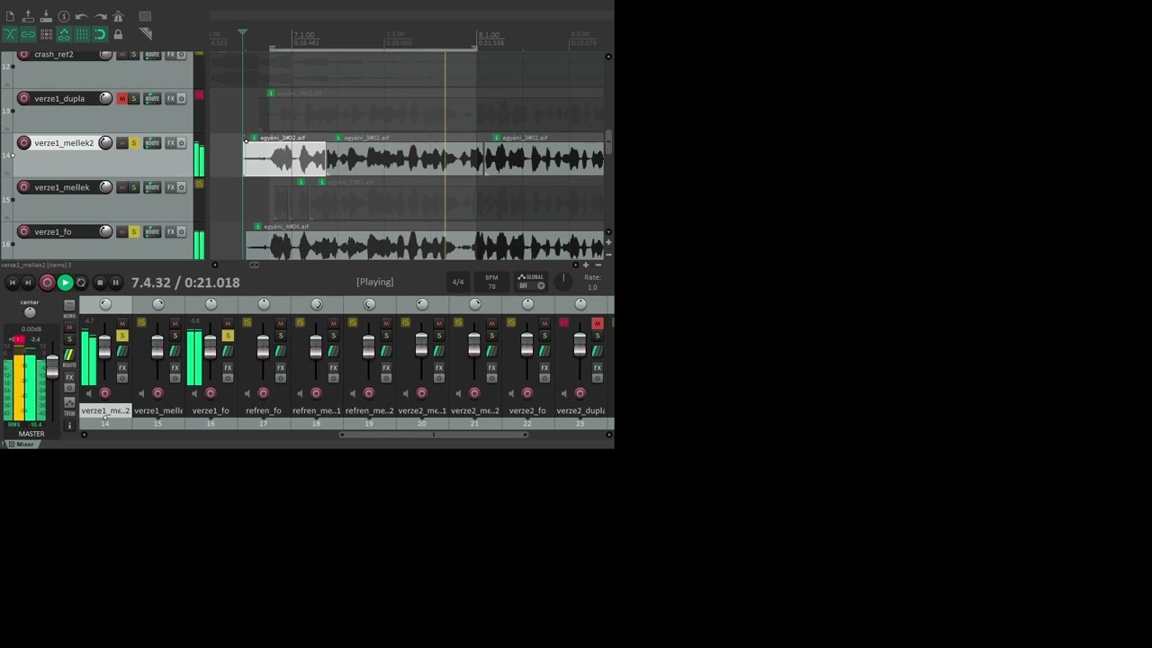 Elemek vágása és mozgatása | Audio editálás reaperben#2