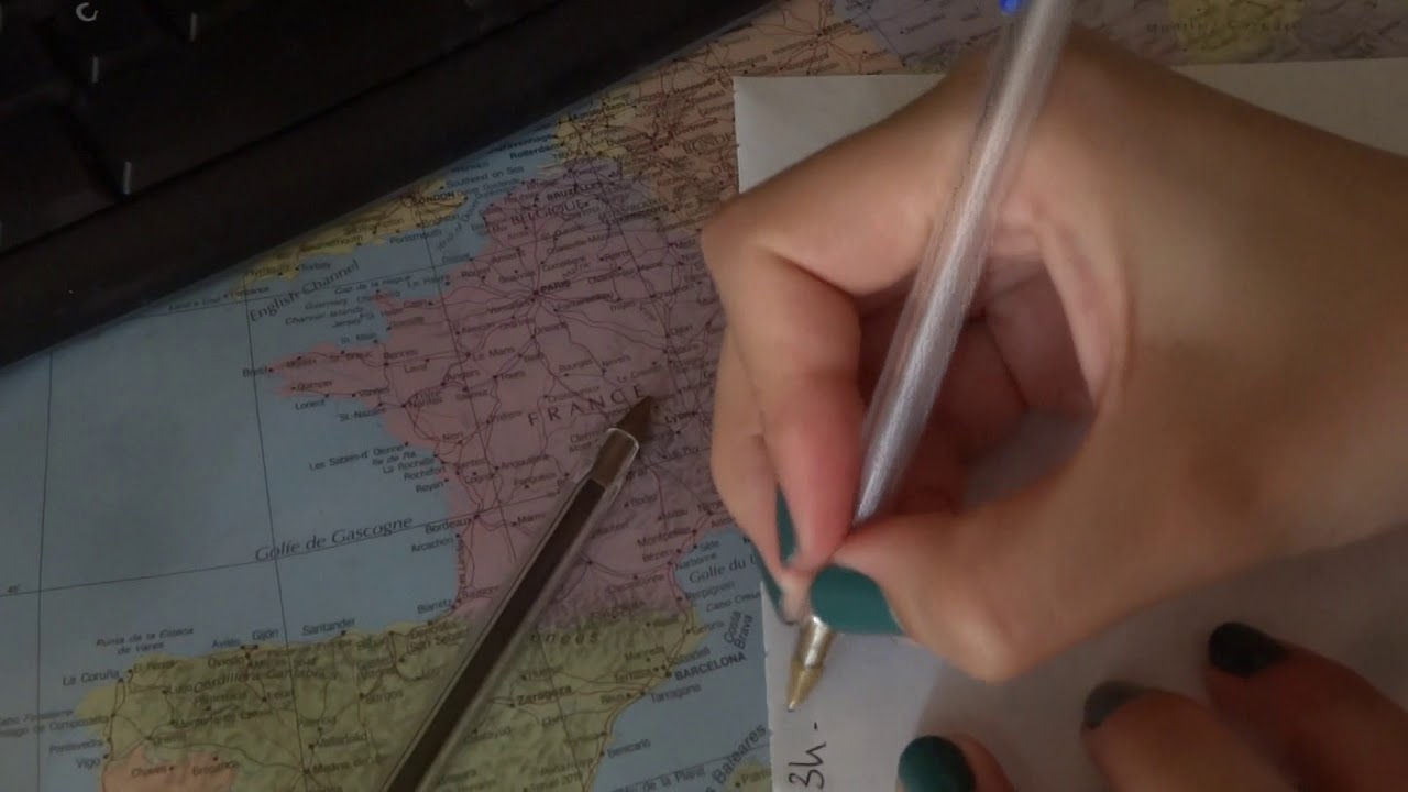 ASMR français - Ecriture liste des départements.