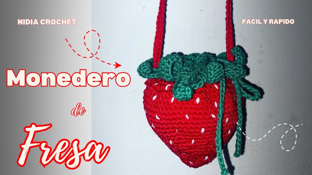 Monedero de Fresa a Crochet (Bultito) 🍓